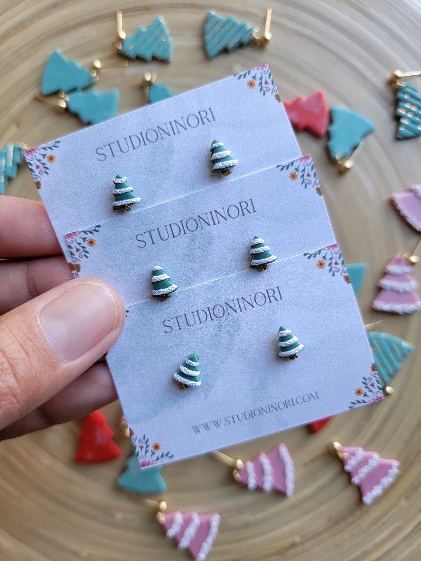 Small Christmas Tree Dangle Earrings ( Multi Style )