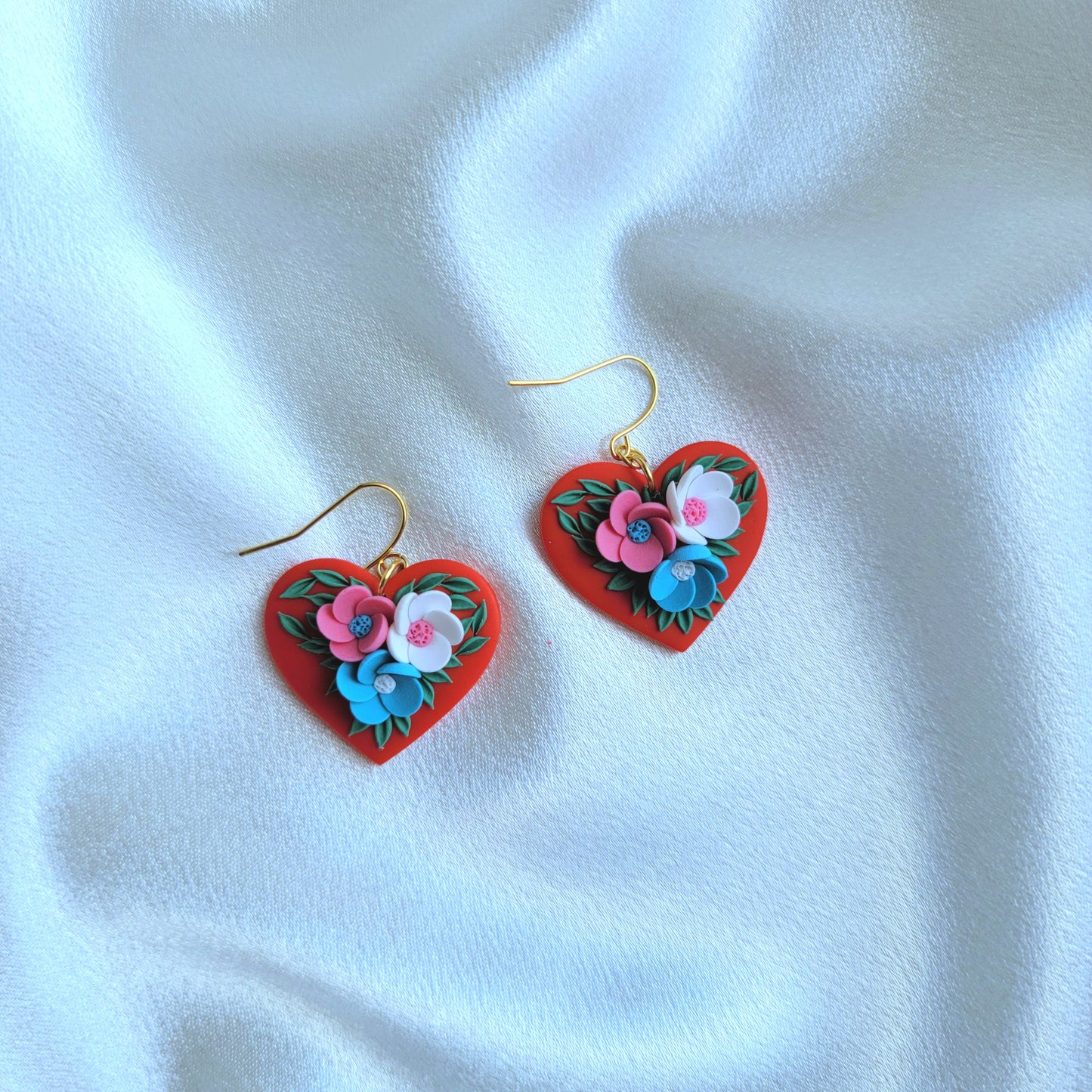 Elegant Floral Hearts Earring