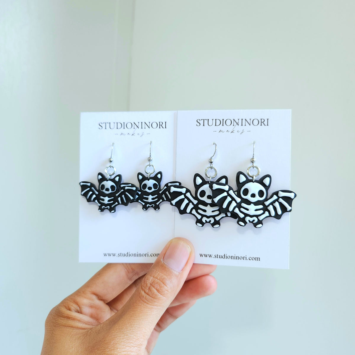 Bat Skeleton Dangle Earrings