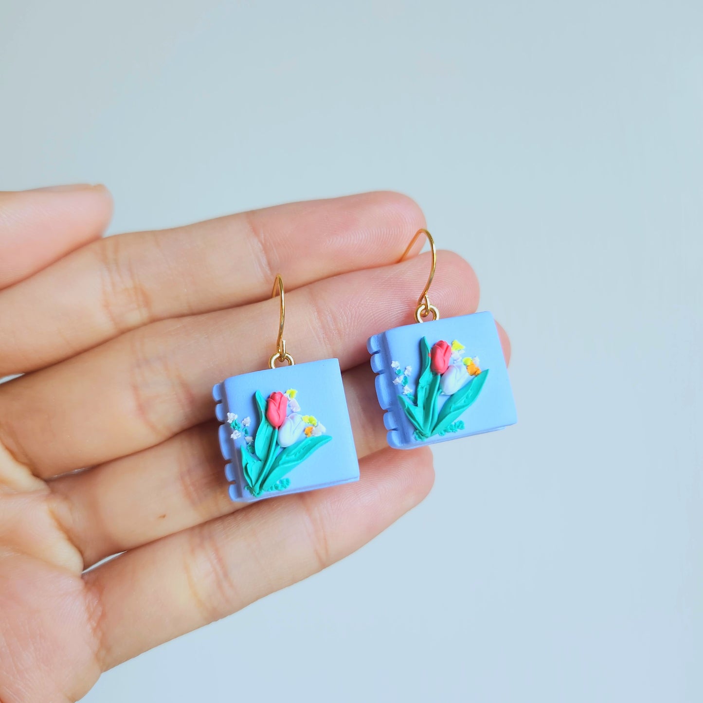 Tulips Book Earrings