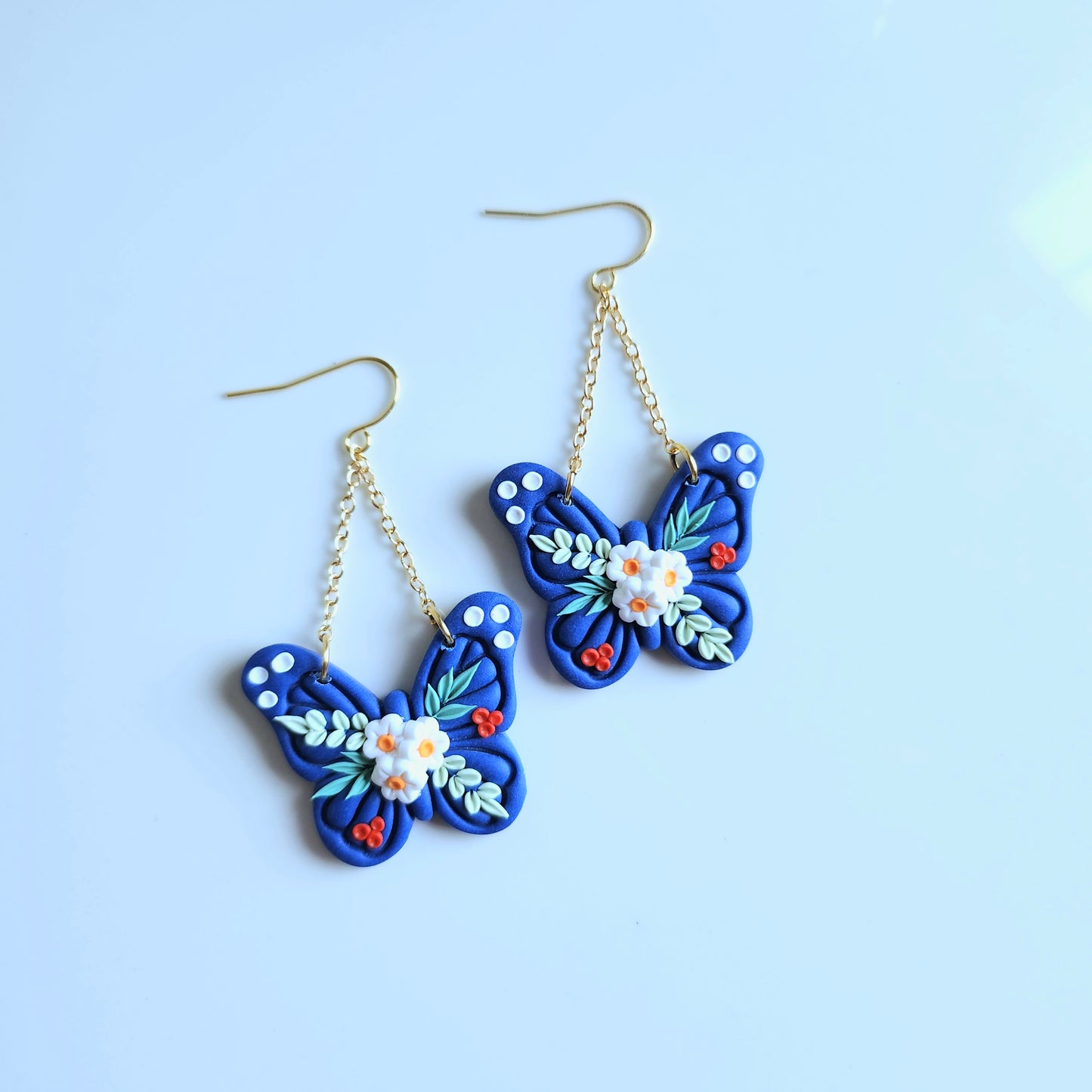 Blue Floral Butterfly