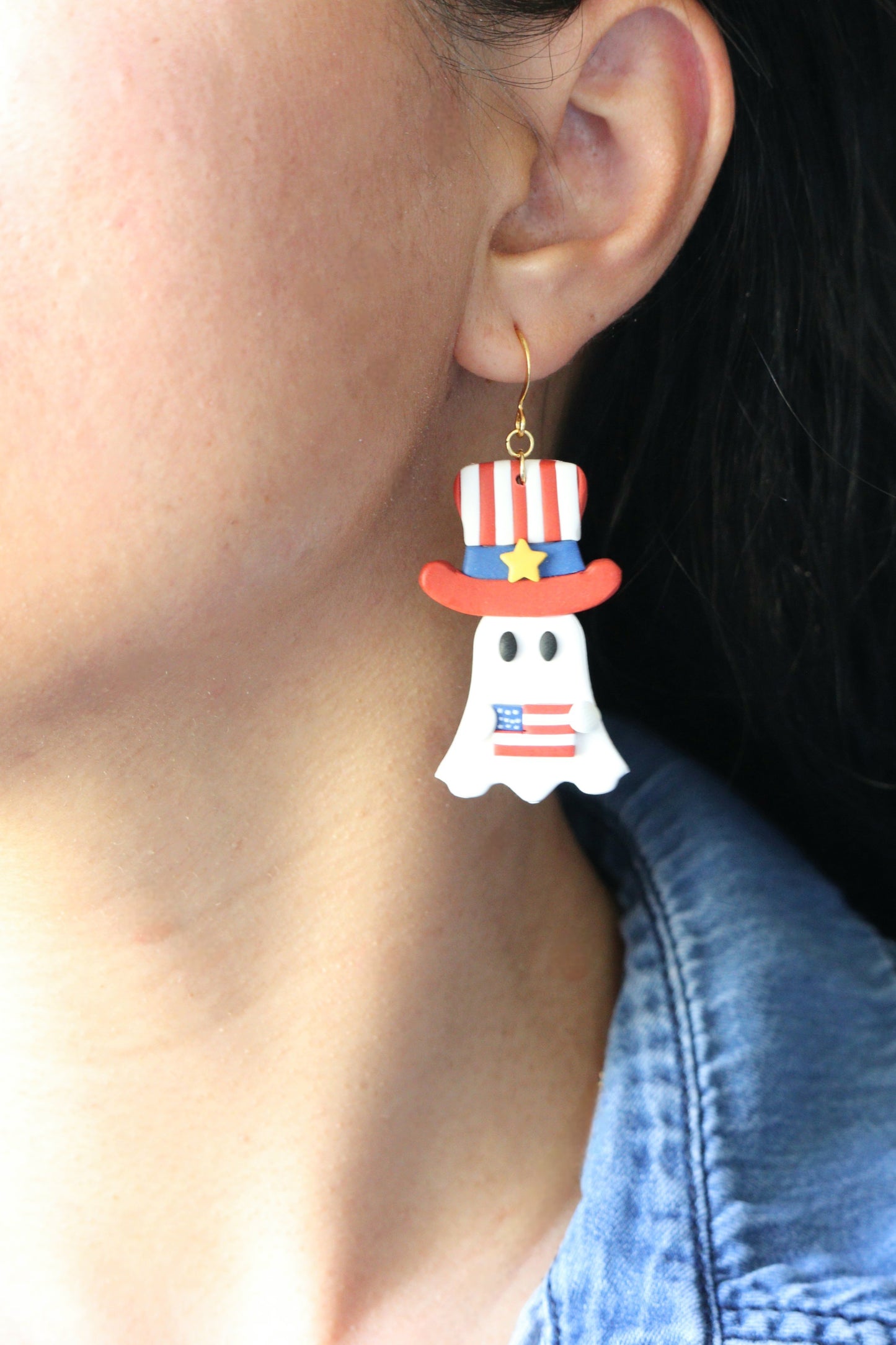 4th of July Ghost Earring