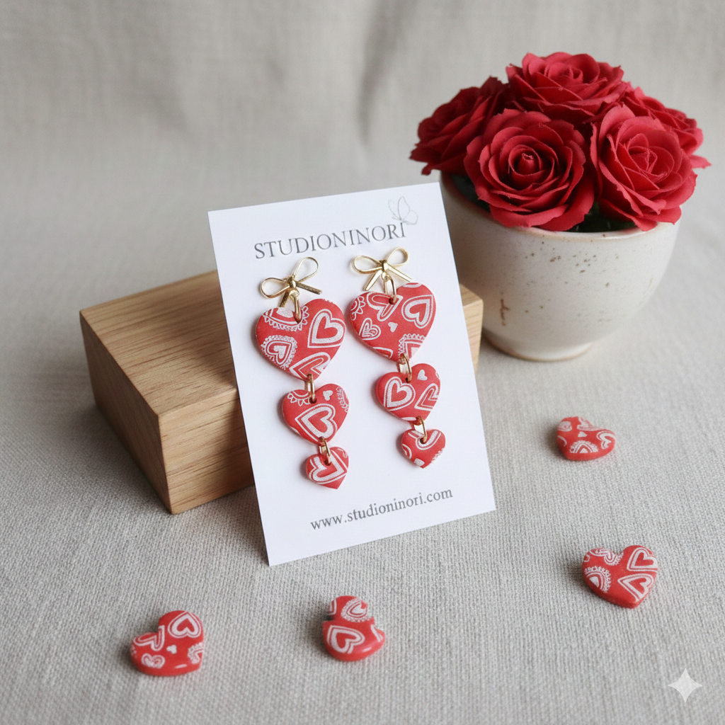 Trio Hearts Earring
