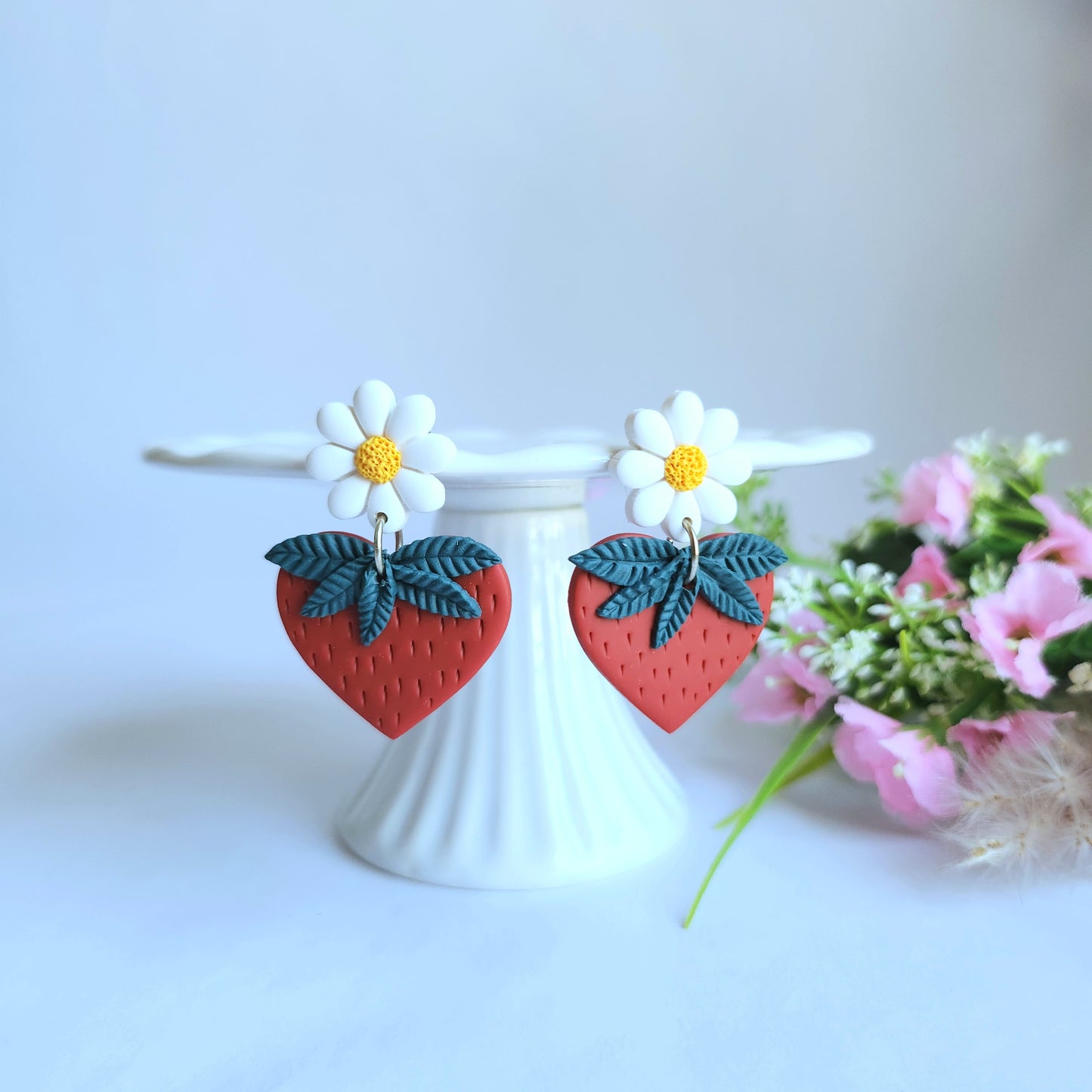 Floral Strawberry Dangle