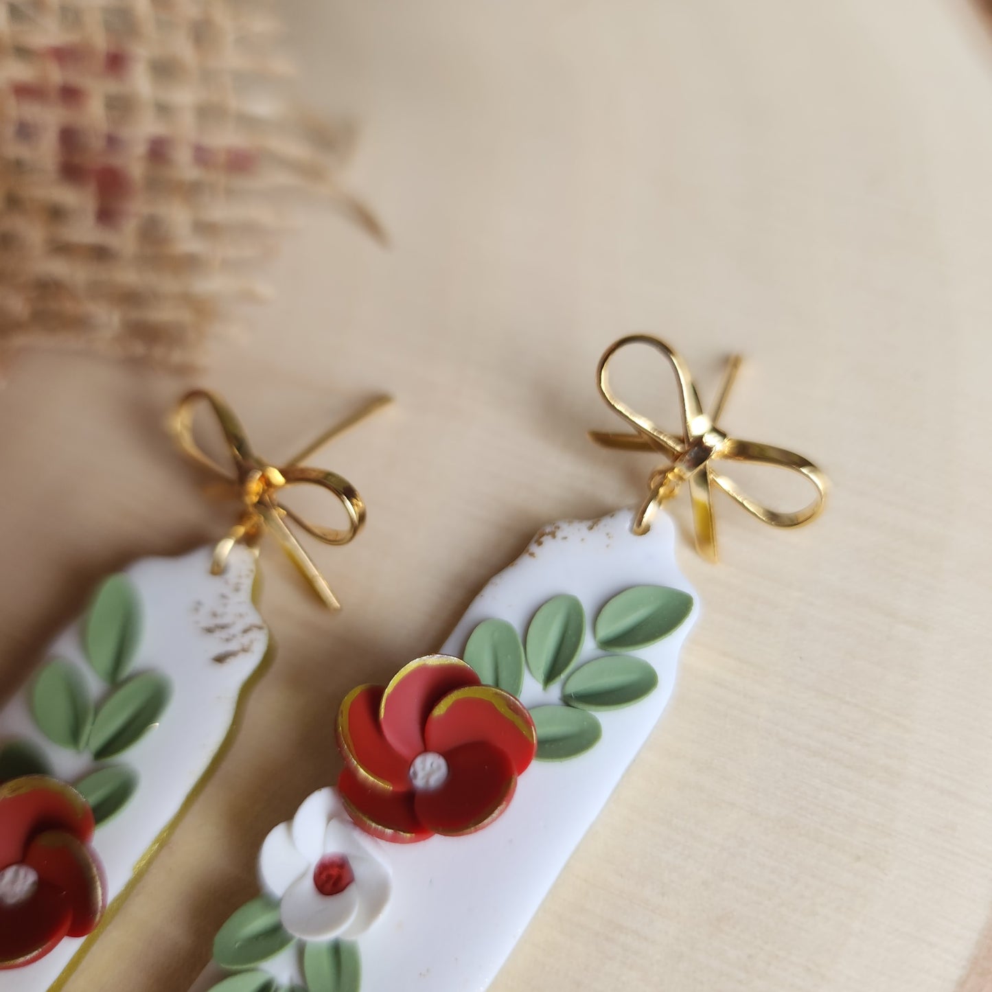 Floral Bow Dangle Earrings