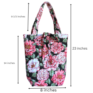 Big Floral Quilted Tote Bag