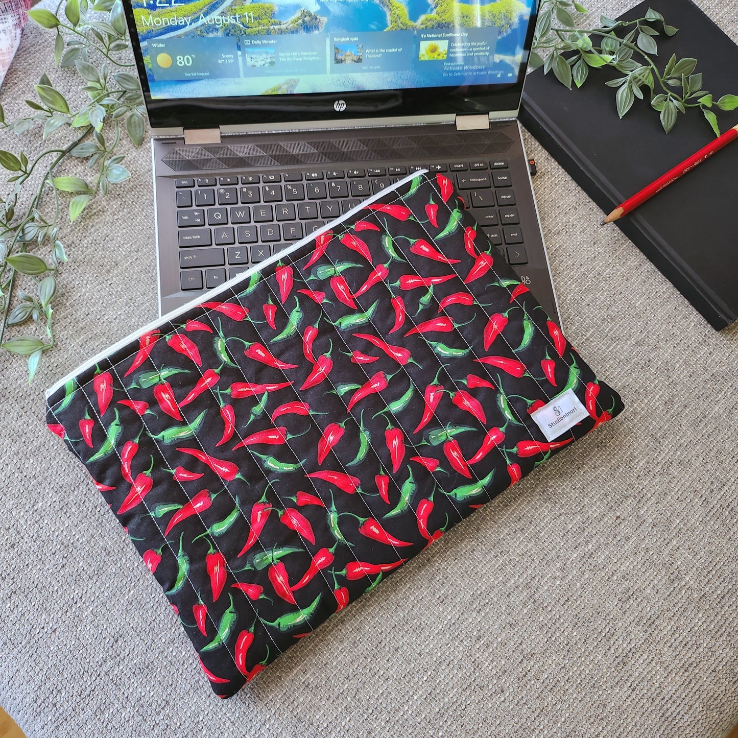 Quilted Chili Laptop Sleeve