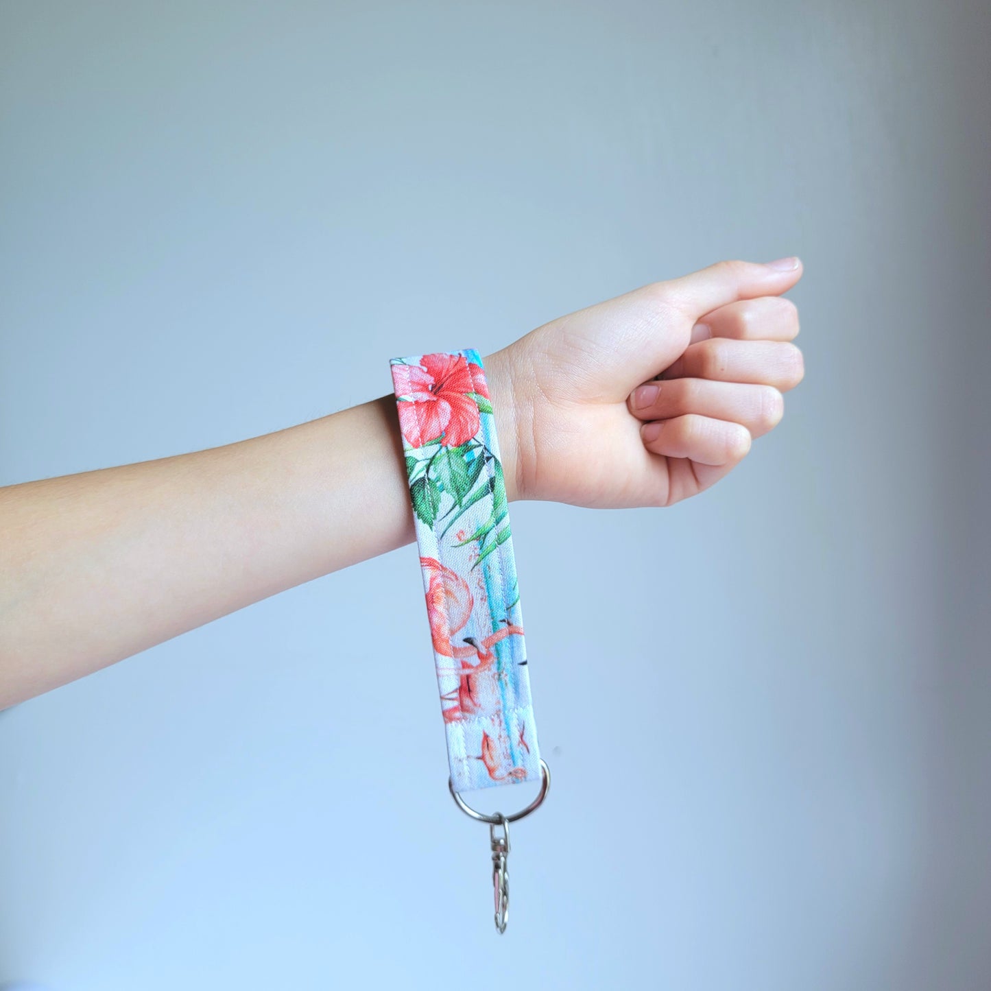 Wristlet Keychain/ Flamingo Paradise