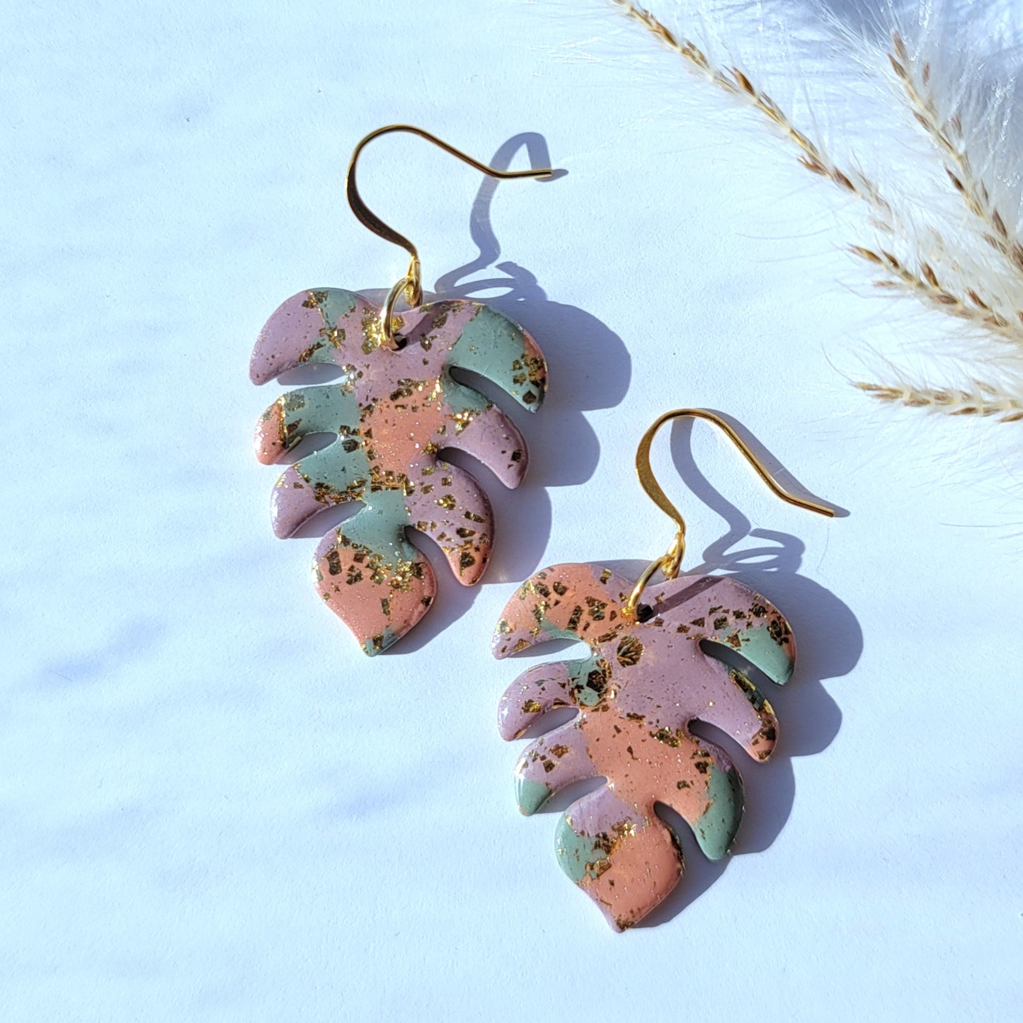 Monstera Dangle Earrings