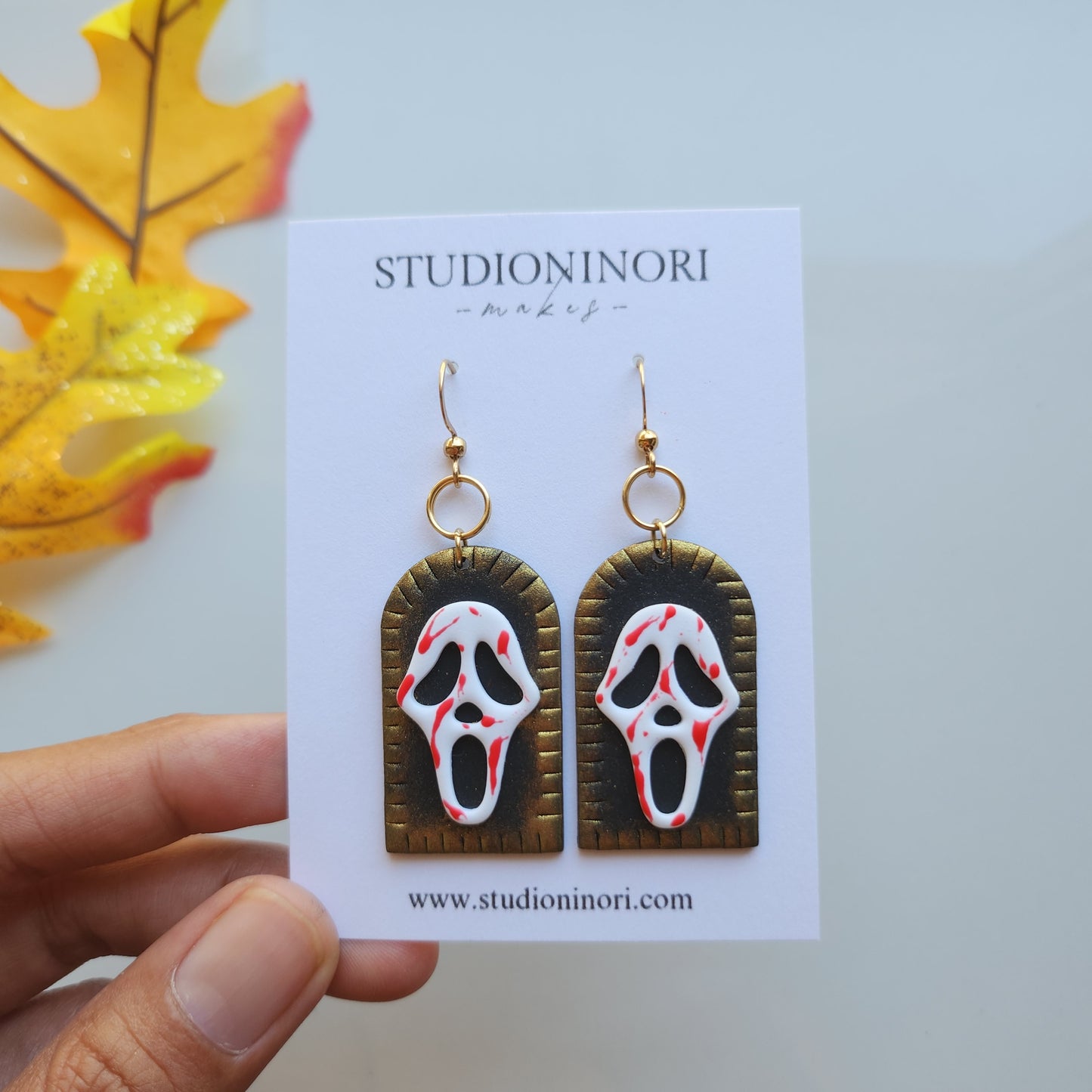 Falloween Scream Dangle Earrings