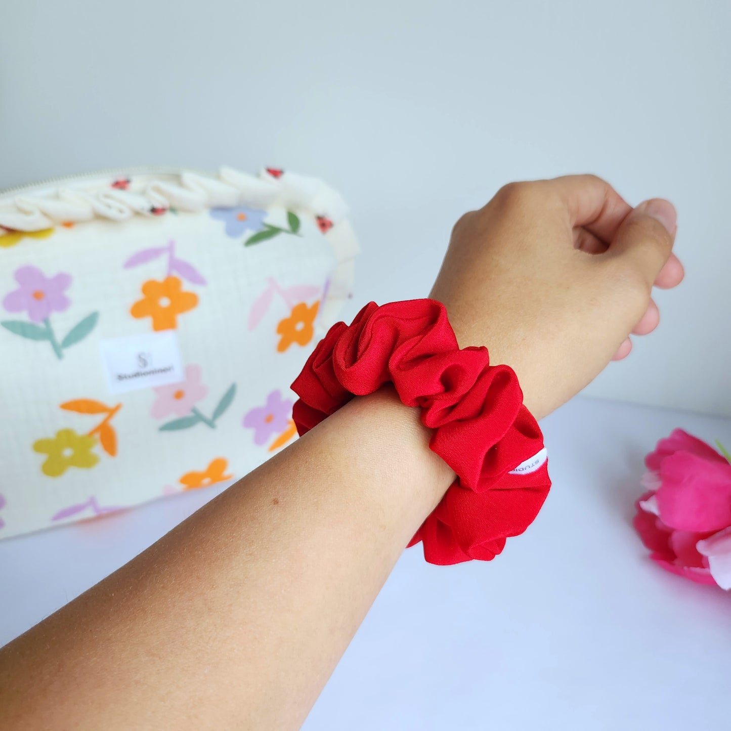 Red Slim Scrunchie