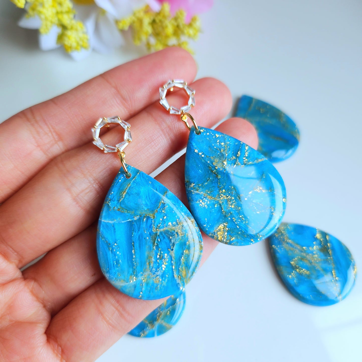 Celestial Blue Teardrops Earring