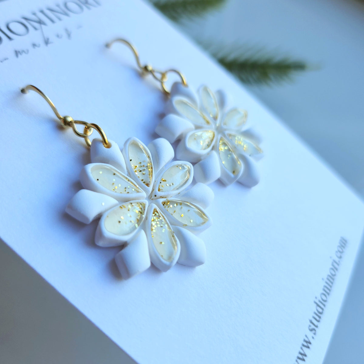 Glittered Snowflake Earrings