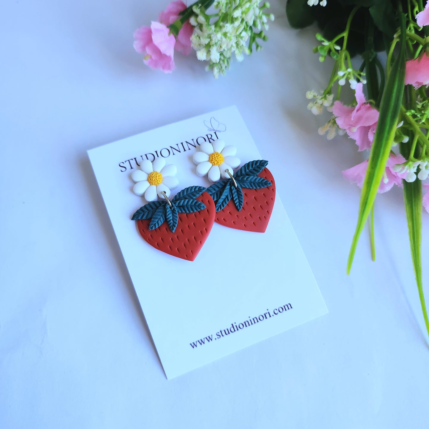 Floral Strawberry Dangle