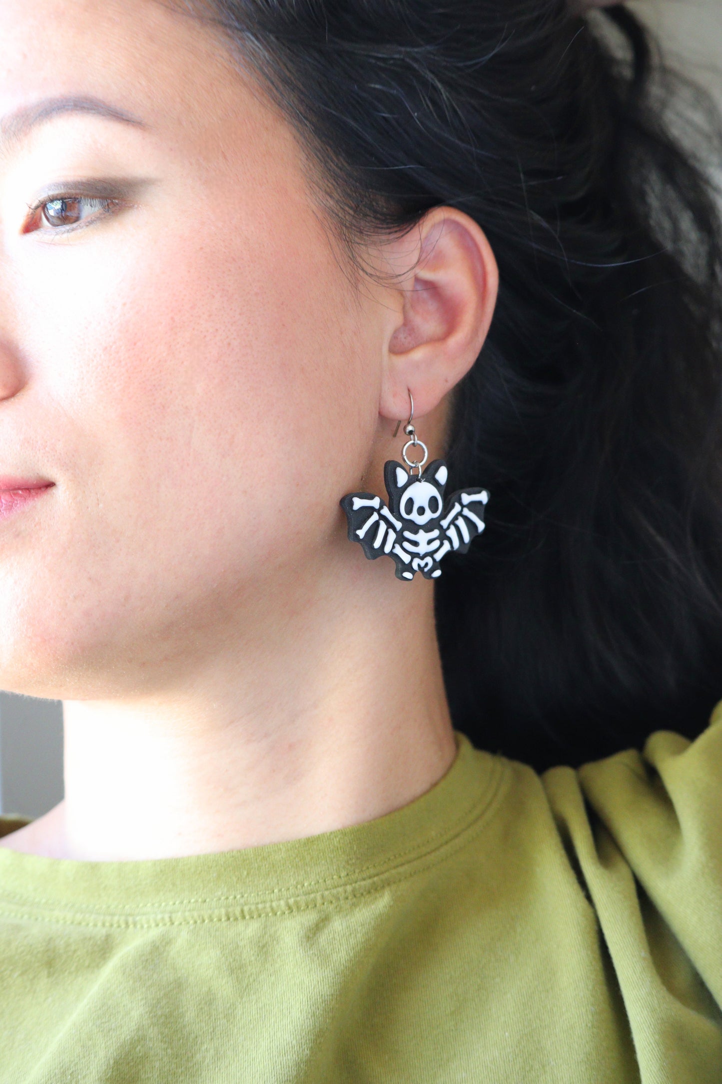 Bat Skeleton Dangle Earrings