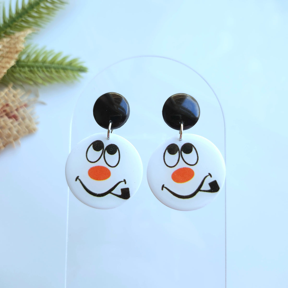 Snowman Face Stud Dangle Earring