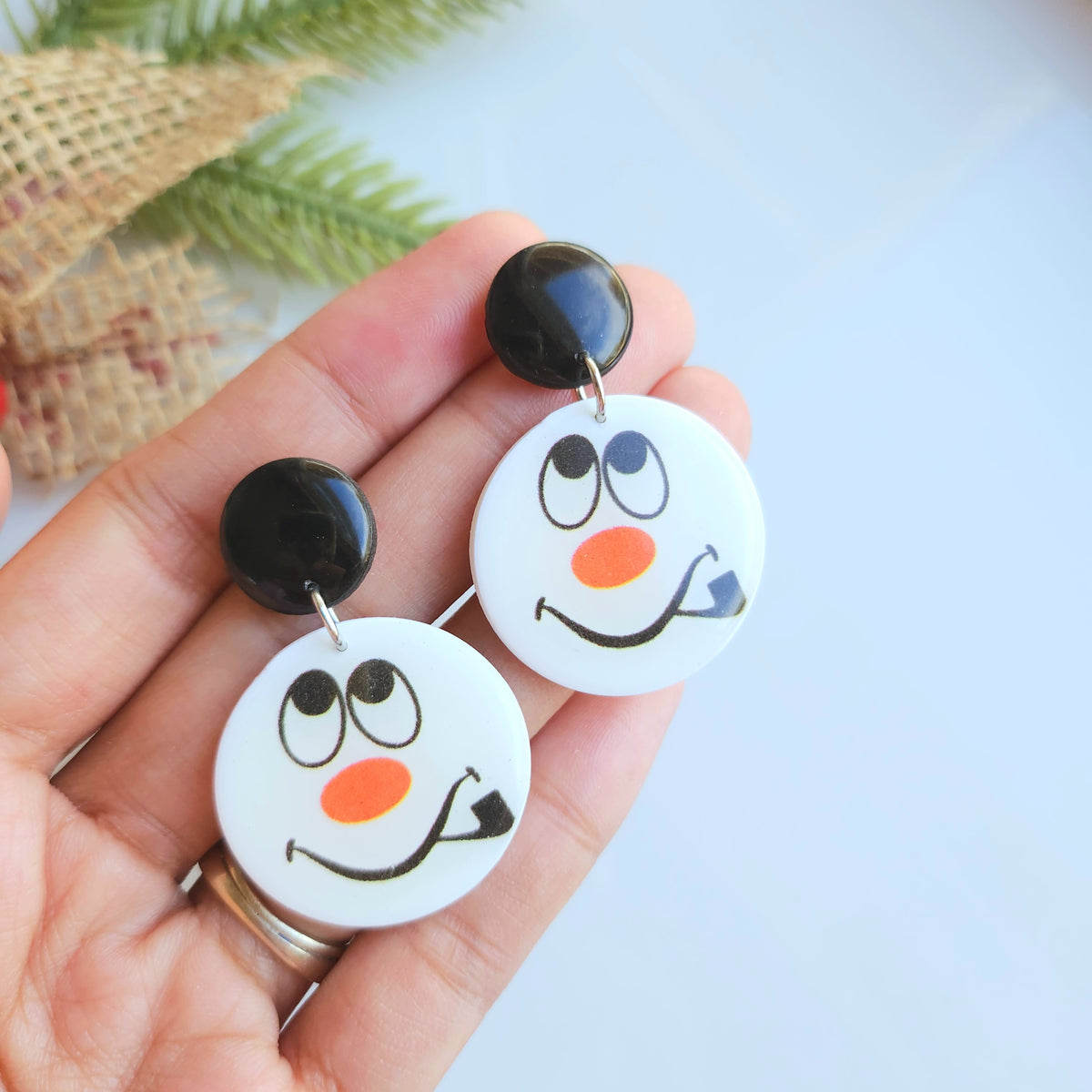 Snowman Face Stud Dangle Earring