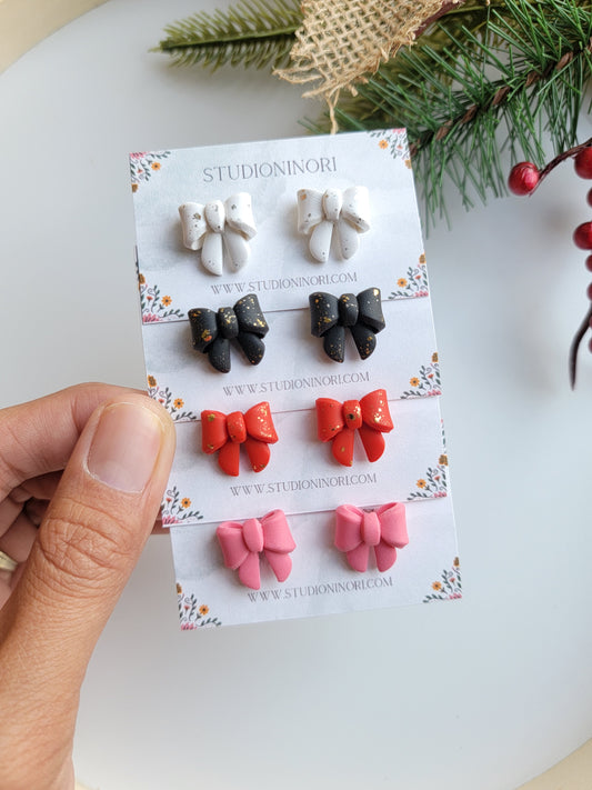 Mini Bow Stud Earring (Multi Color)