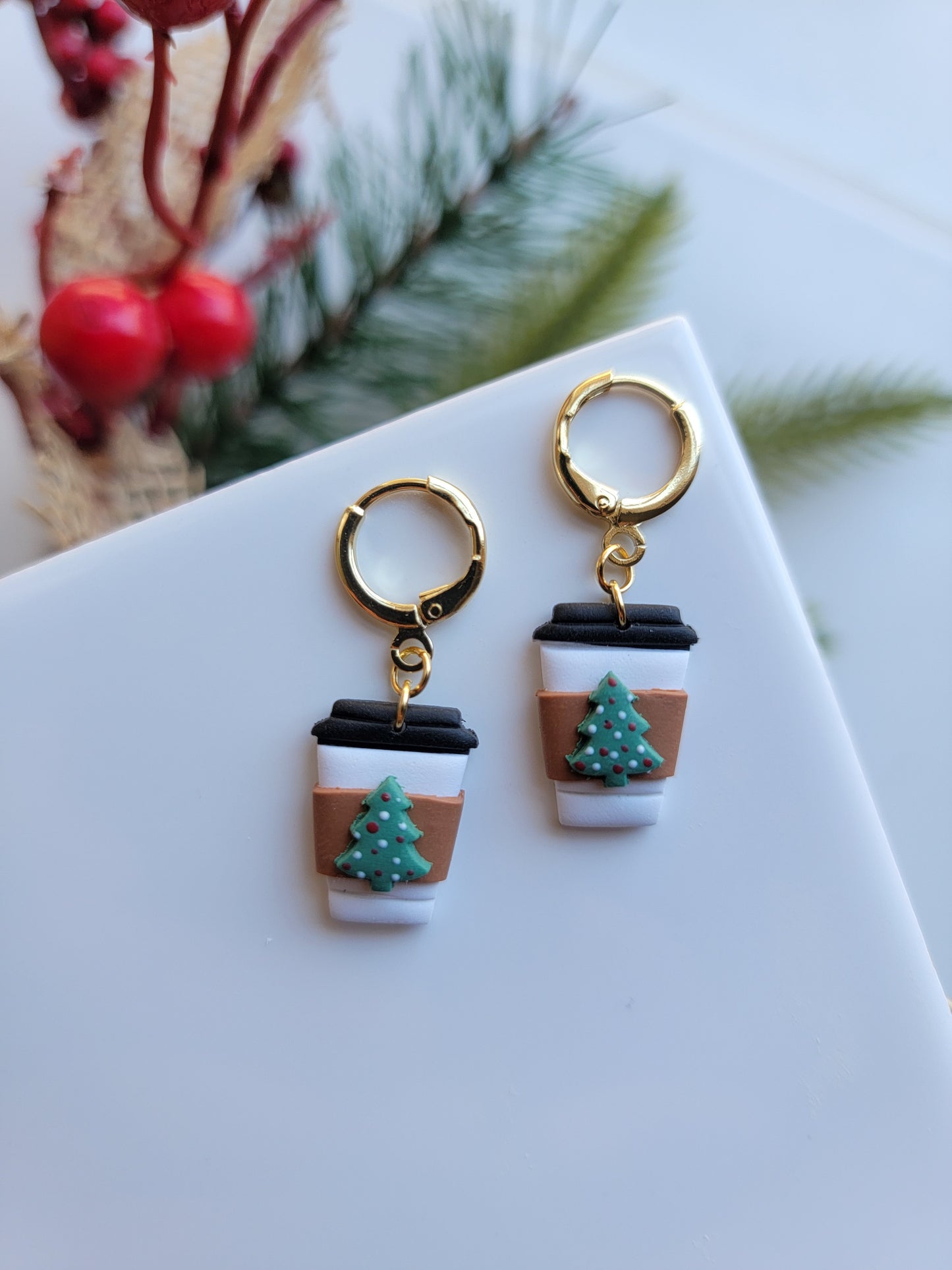 Holiday Coffee Cup Earrings