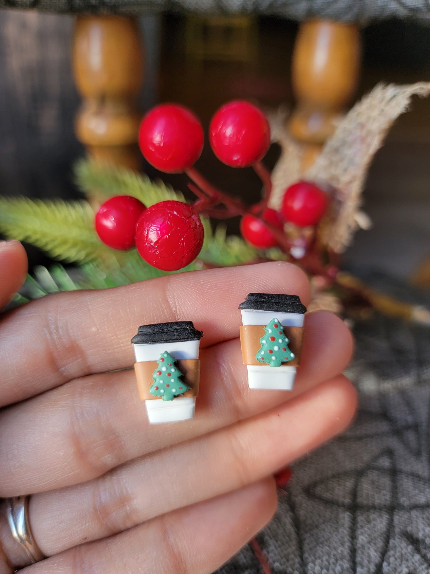 Holiday Coffee Cup Earrings