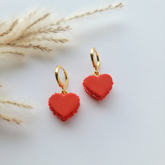 Mini Heart Macaroon Hoop Earrings