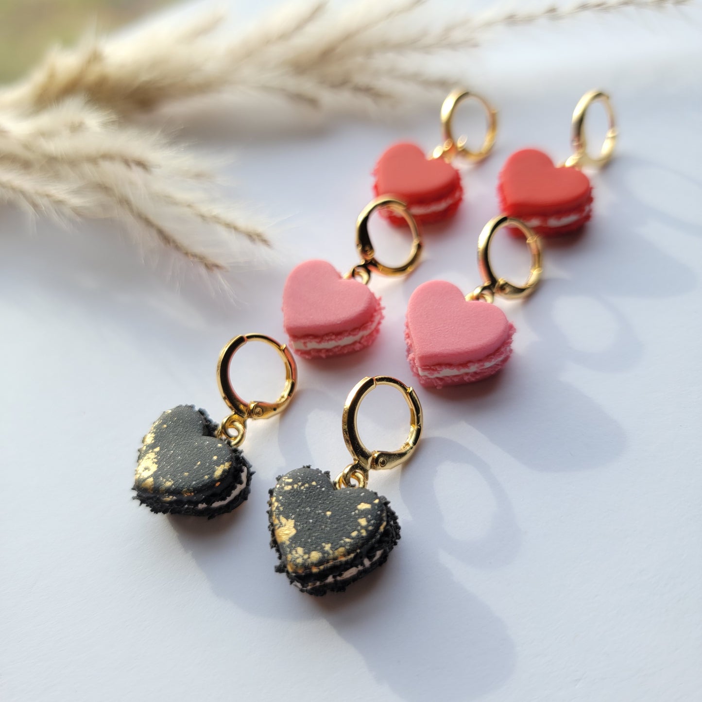 Mini Heart Macaroon Hoop Earrings