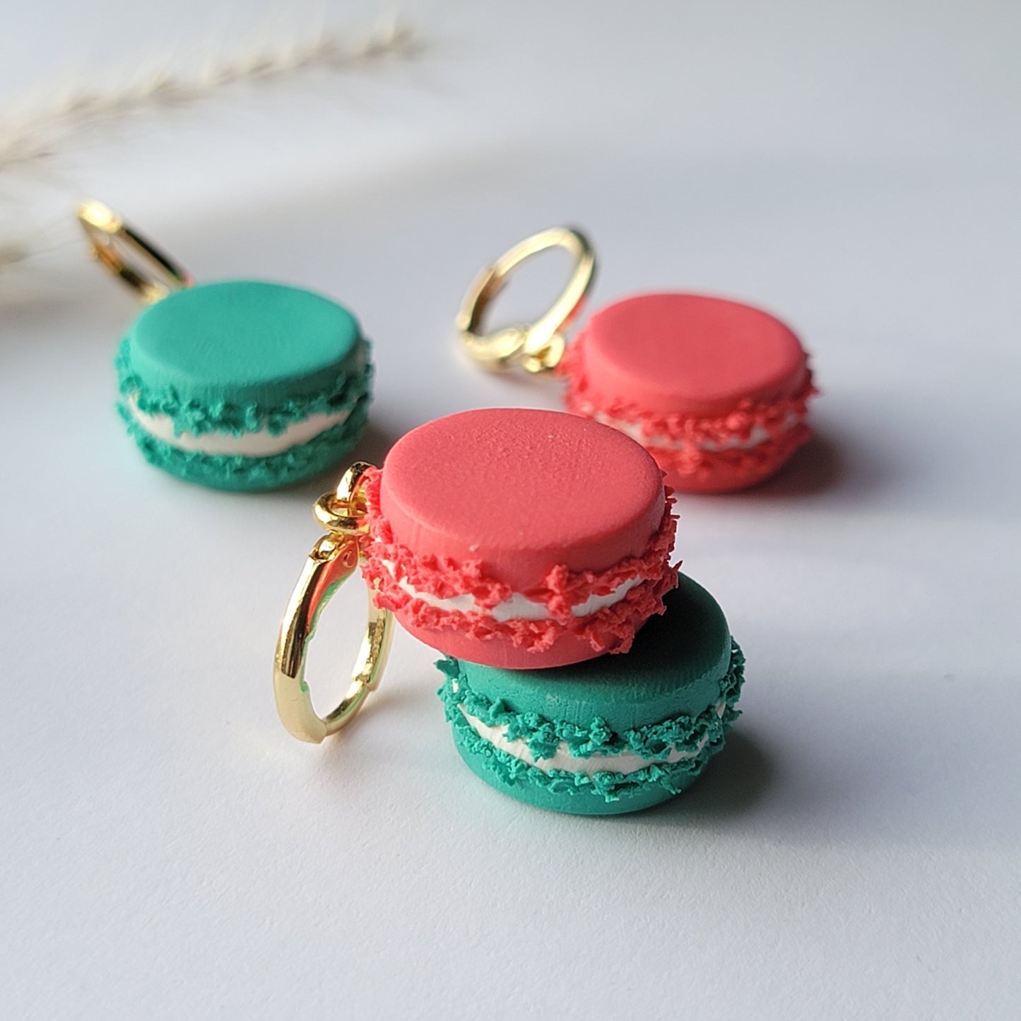 Mini Macaroon Hoop Earrings ( Multi Color )