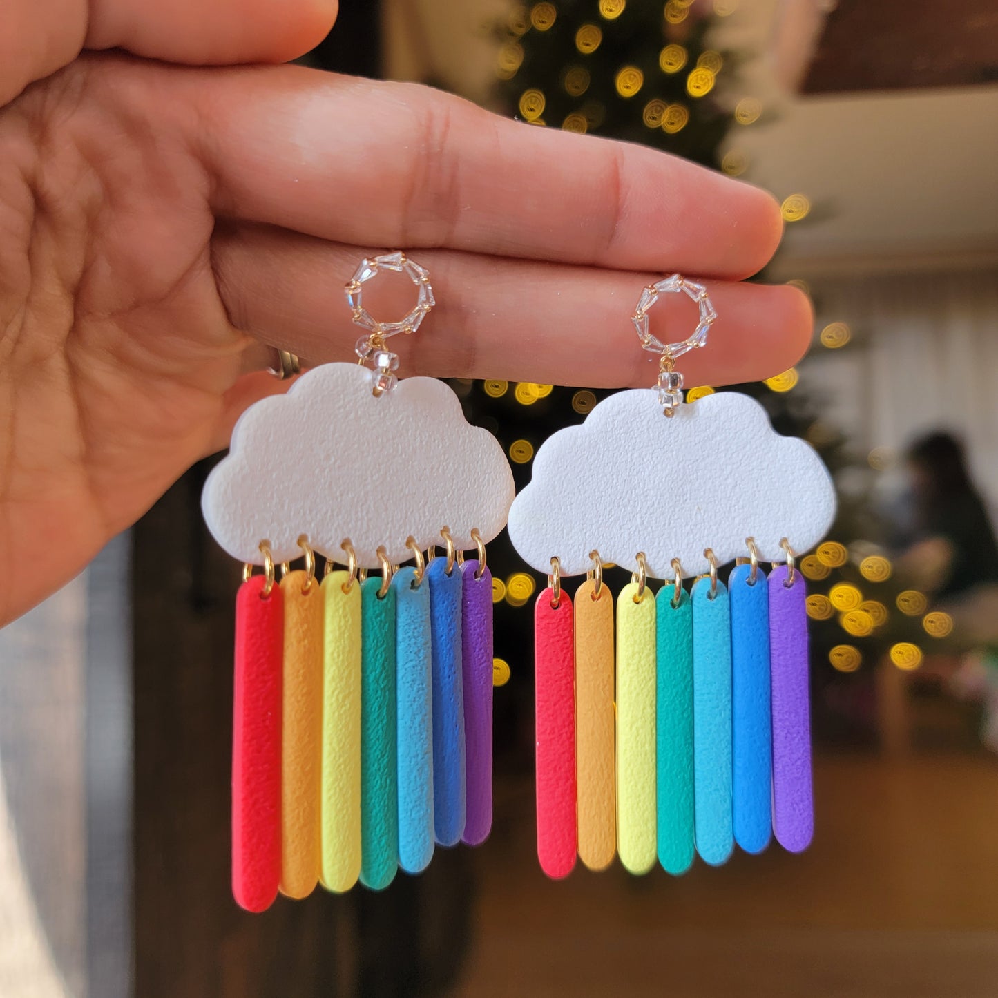 Cloud and Rainbow Dangle Earring