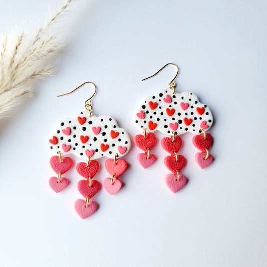 Hearts on Polka Dots Cloud Dangle