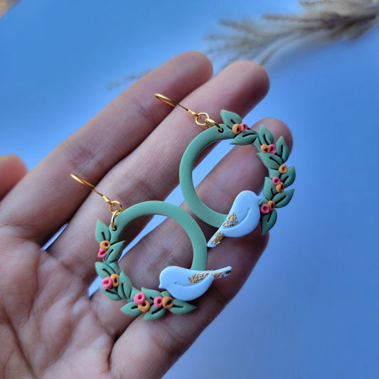 Wreath with Bird Dangle