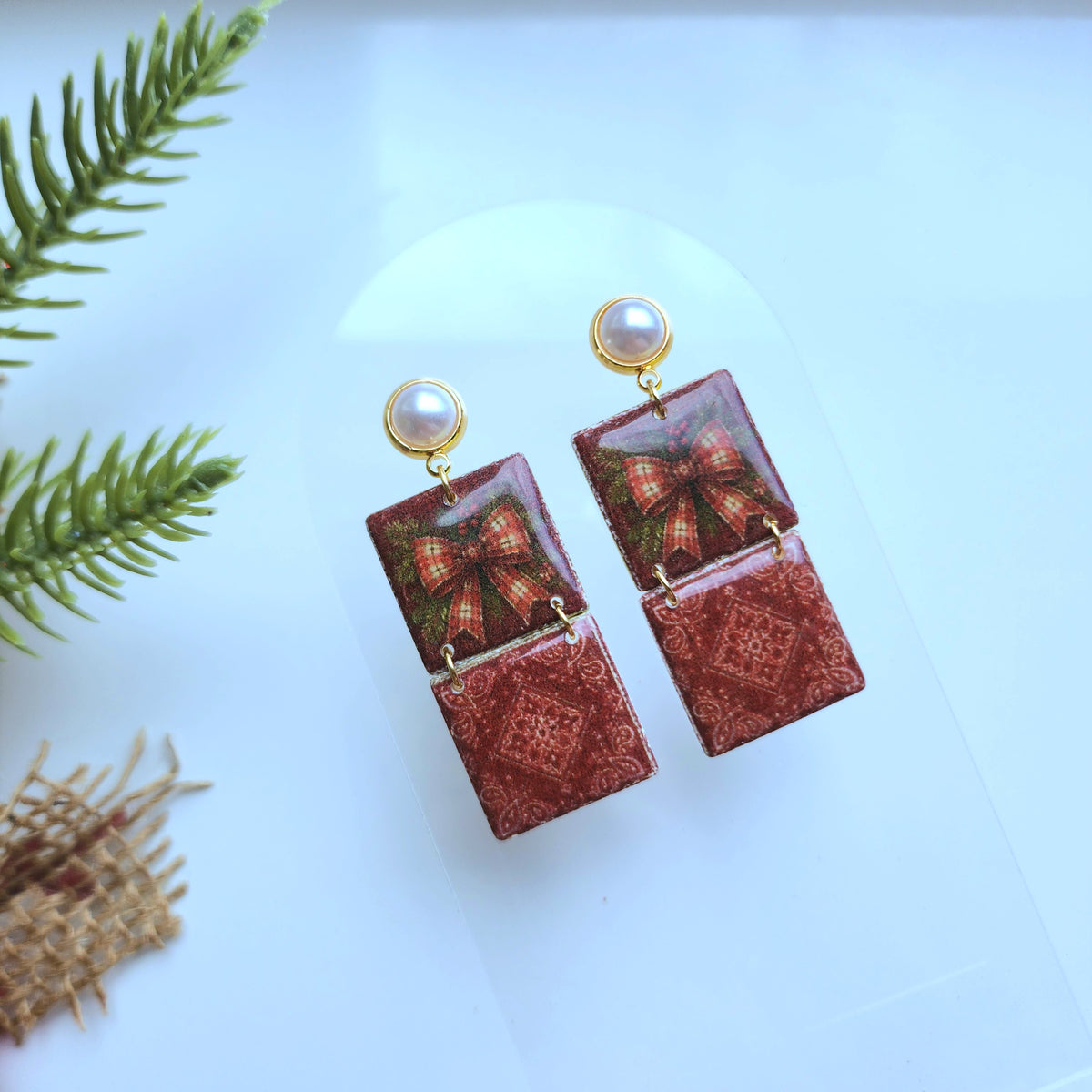 Rustic Christmas Earrings