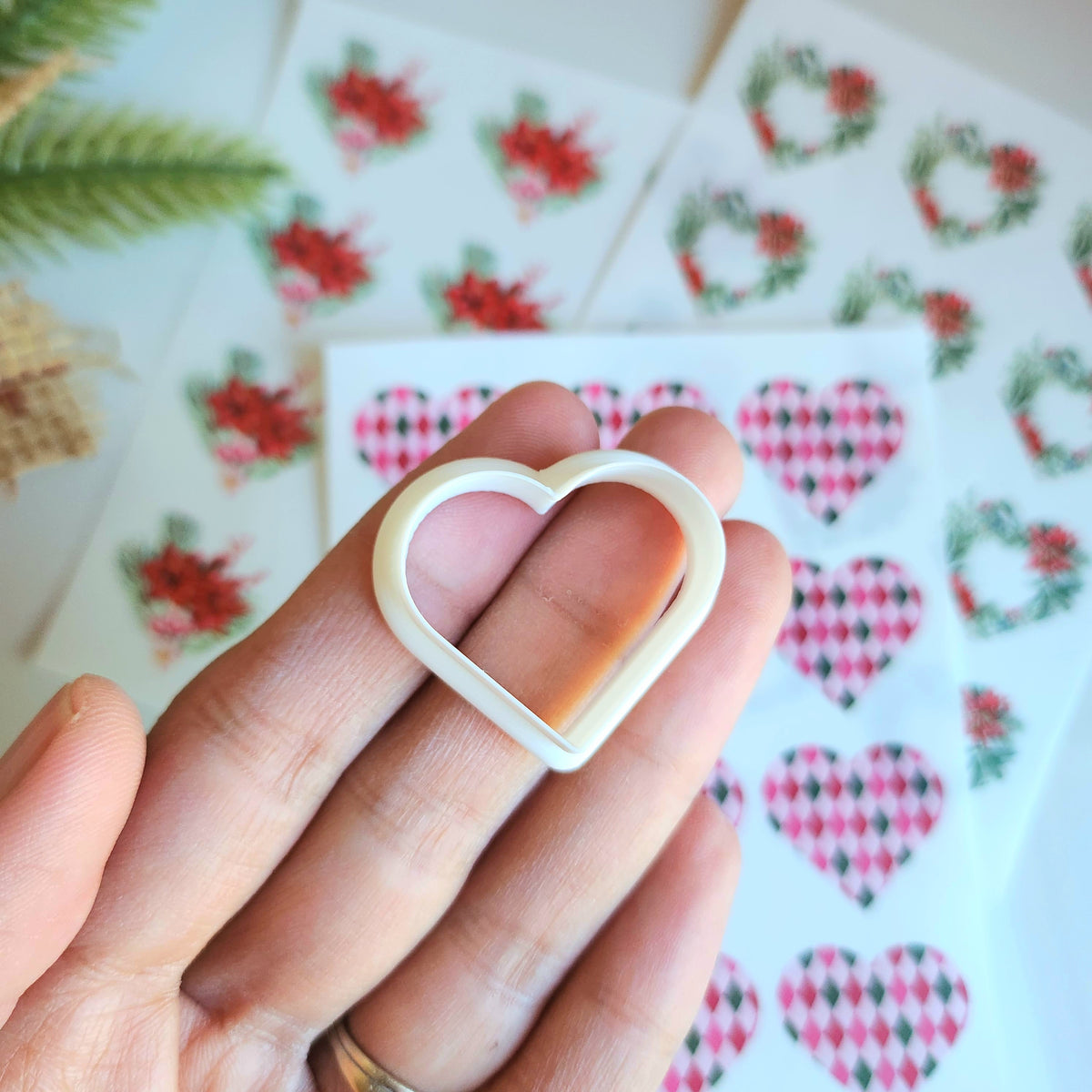 Transfer Paper (Christmas Heart) Floral #2