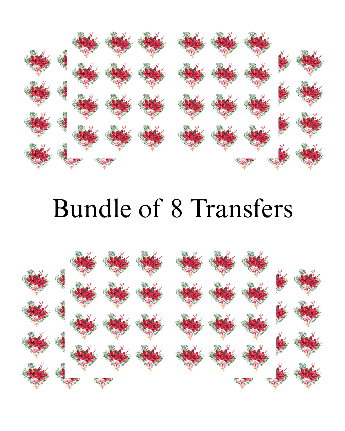 Transfer Paper (Christmas Heart) Floral #1