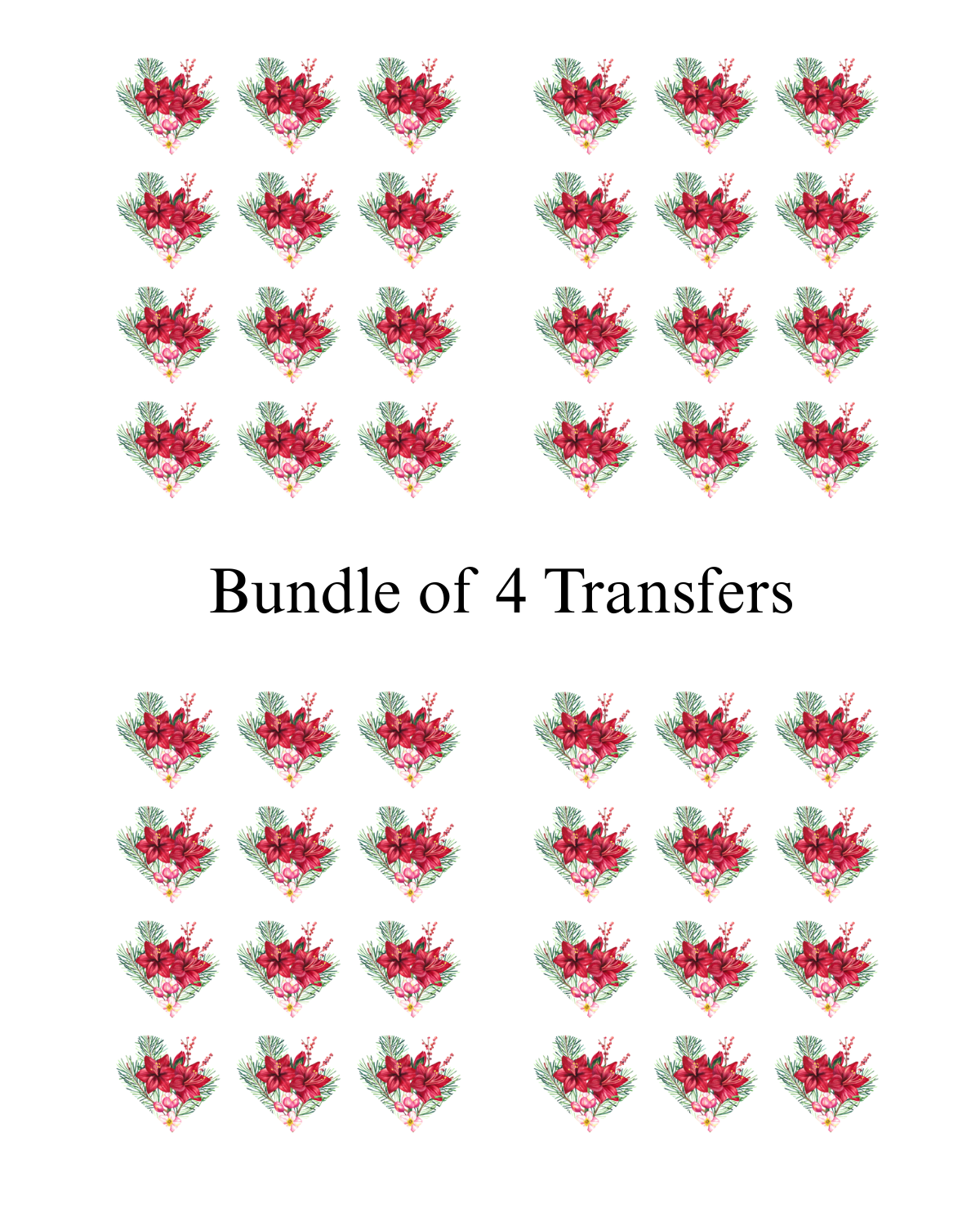Transfer Paper (Christmas Heart) Floral #1