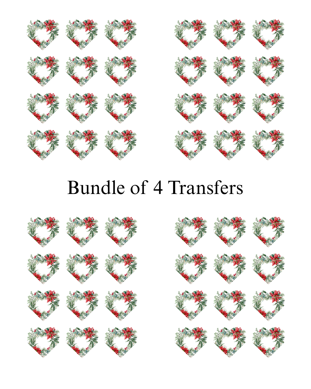 Transfer Paper (Christmas Heart) Floral #2