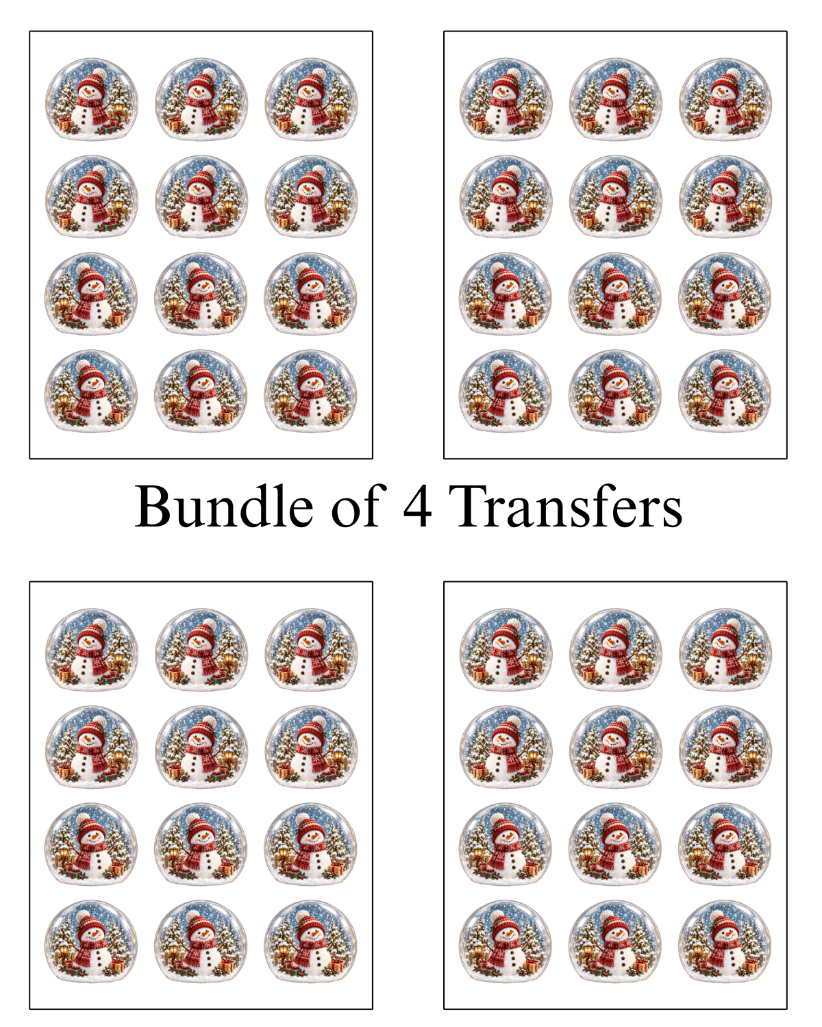 Transfer Paper (Snow Globe) Snowman