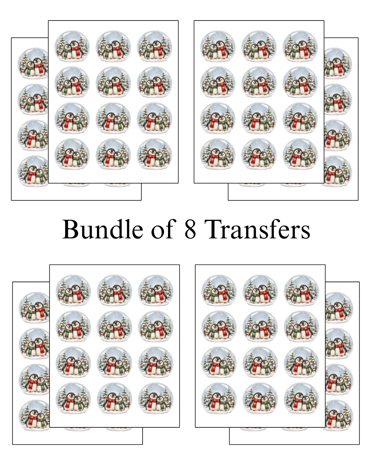 Transfer Paper (Snow Globe) Cuddly Penguins