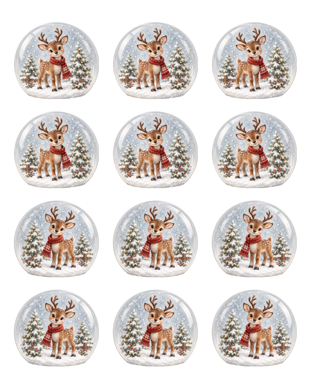 Transfer Paper (Snow Globe) Cute Deer