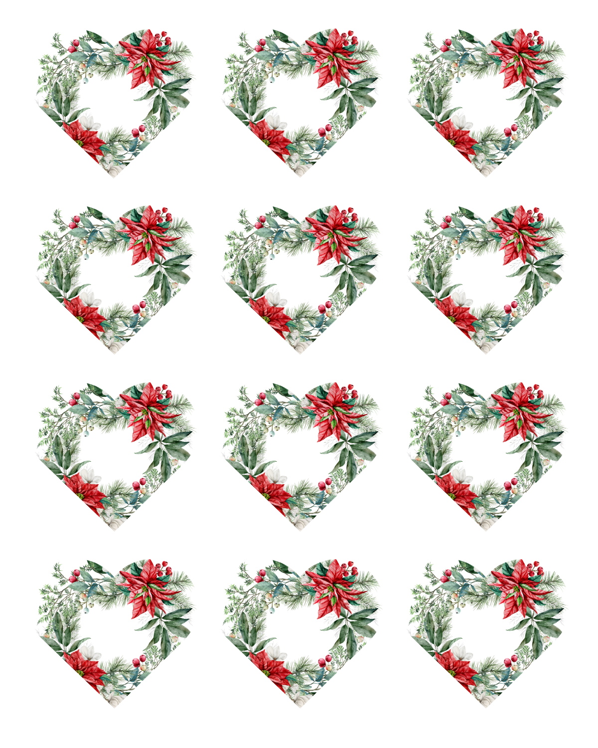 Transfer Paper (Christmas Heart) Floral #2