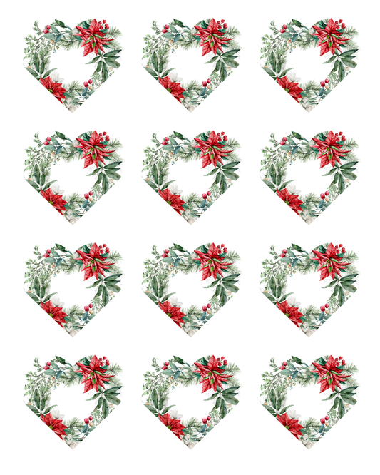 Transfer Paper (Christmas Heart) Floral #2