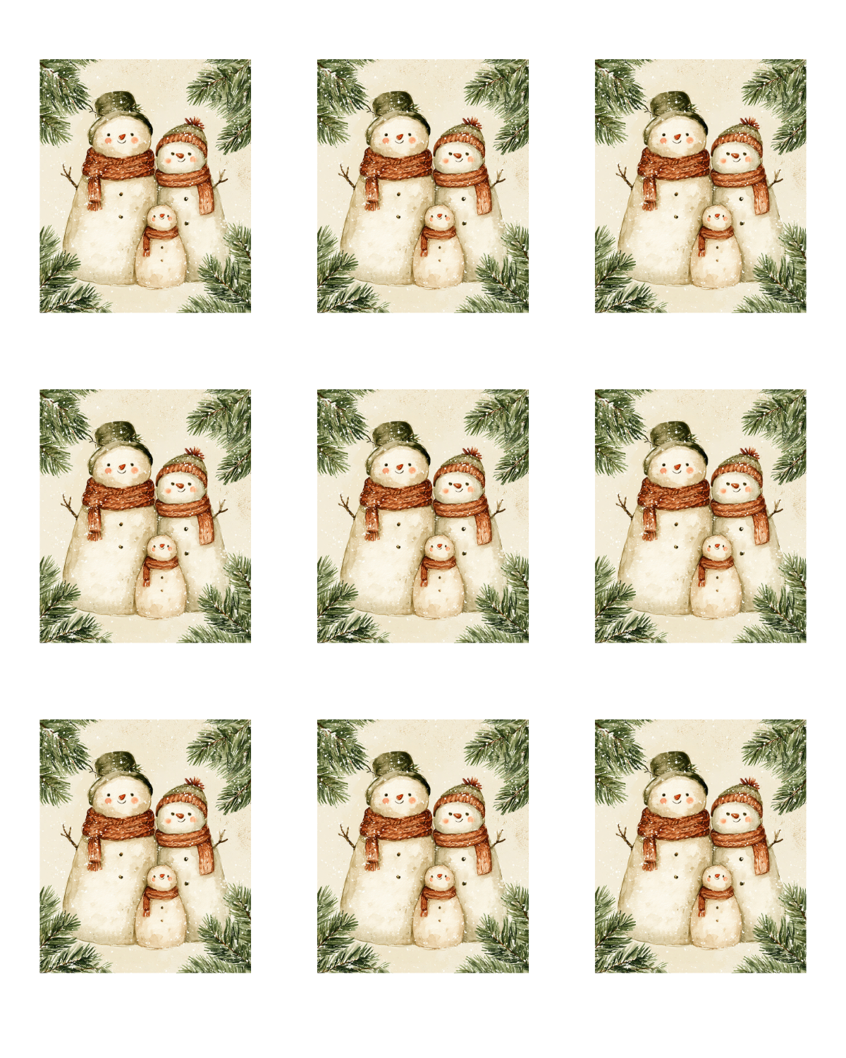 Transfer Paper (Snowman Family)