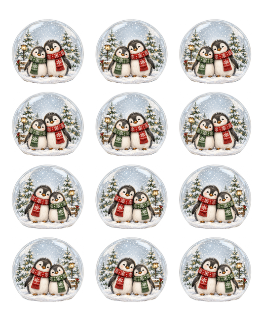 Transfer Paper (Snow Globe) Cuddly Penguins