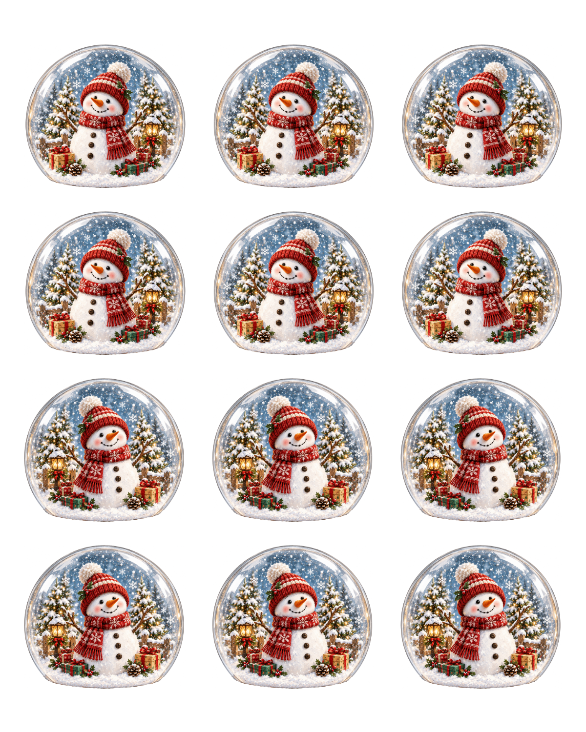 Transfer Paper (Snow Globe) Snowman