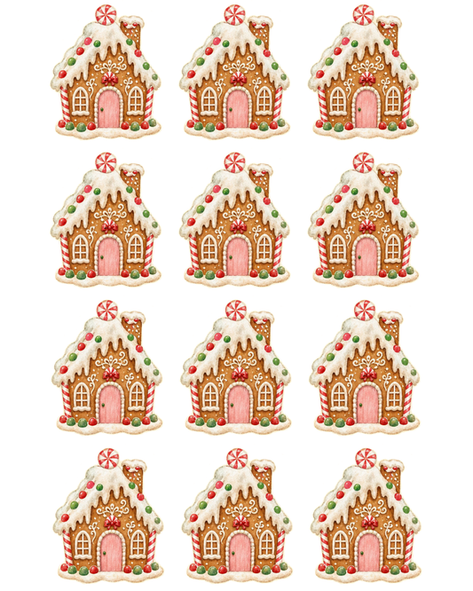 Transfer Paper (Pink Christmas) Gingerbread House