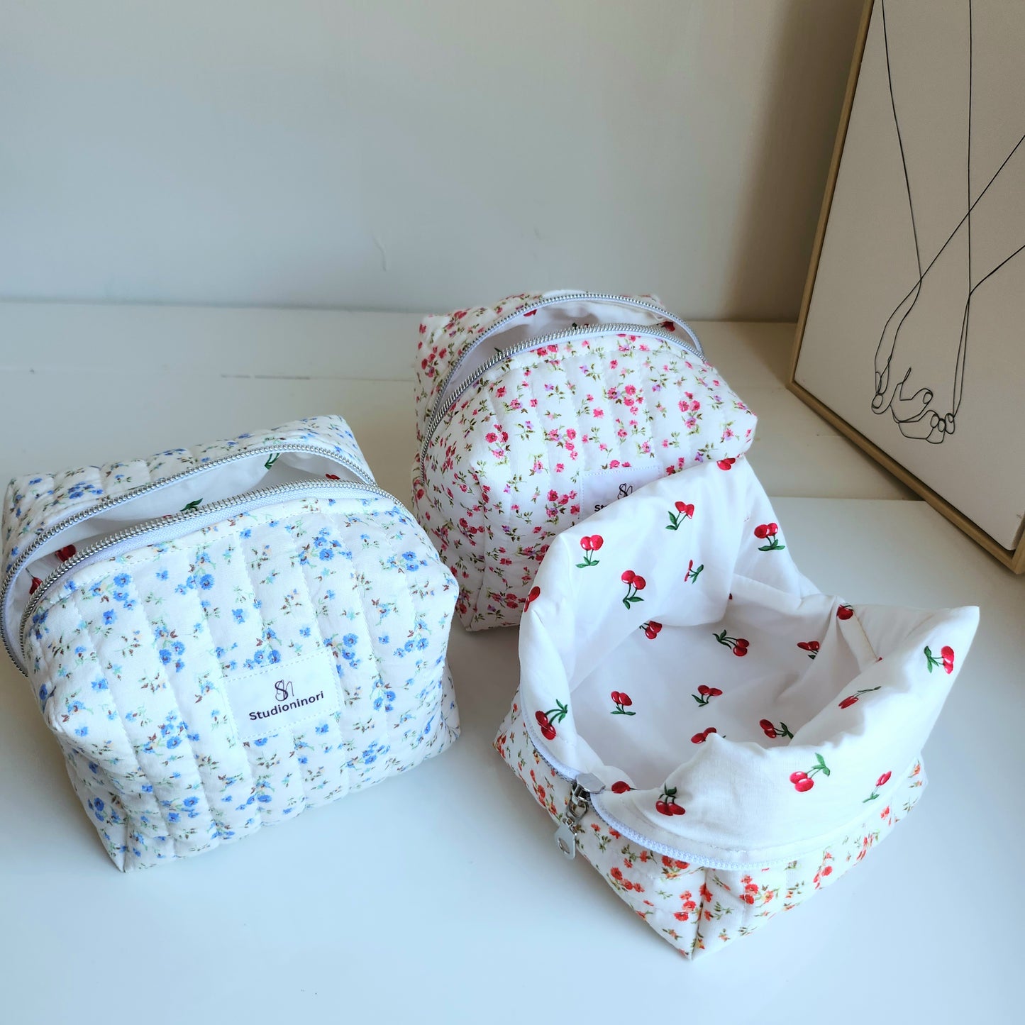 Floral Boxy Cosmetic Bag