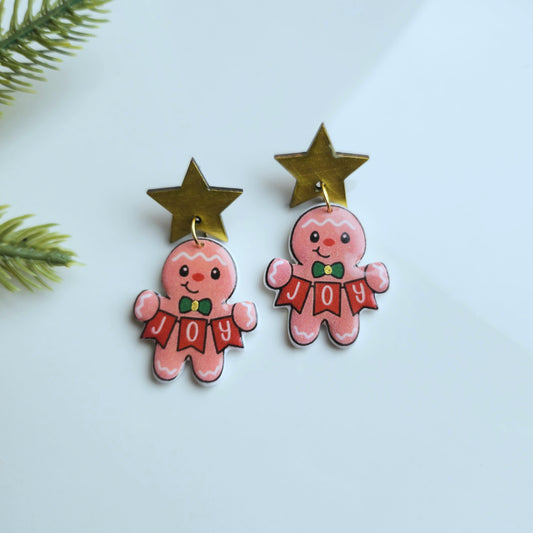 Gingerbread Men Joy Earrings