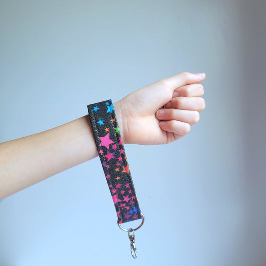Wristlet Keychain/ Colorful Stars