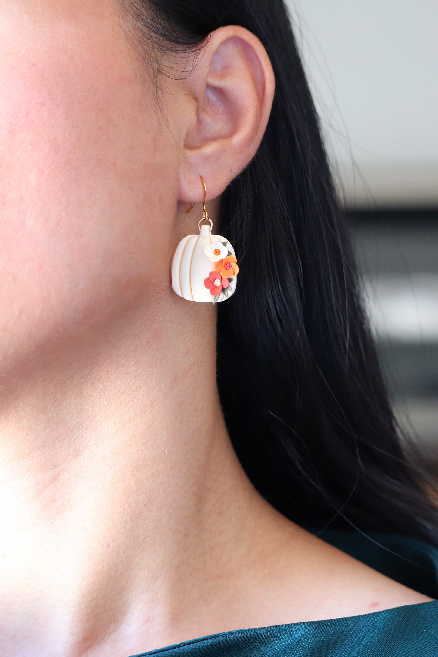 Floral Pumpkin Earrings