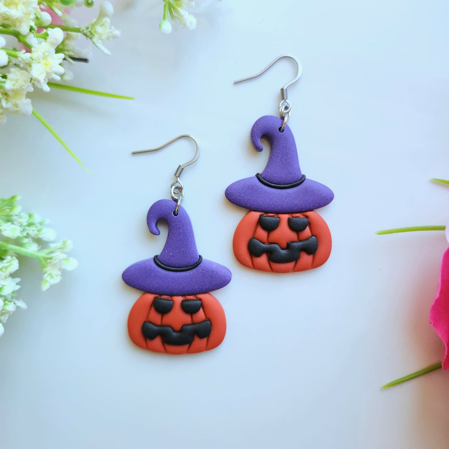 Jack'O Lantern Witch Hat Earring