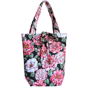 Big Floral Quilted Tote Bag